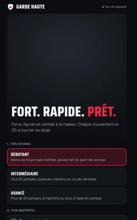 Page d'accueil de Garde Haute